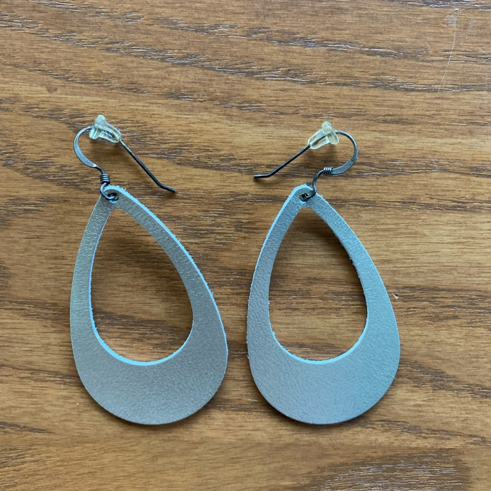 Nick and Suede Leather Earrings